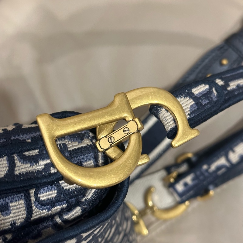 全配🈶️購證芯片款🈶️背帶❤️Dior #中號 #藍色 #刺繡 #馬鞍包-49