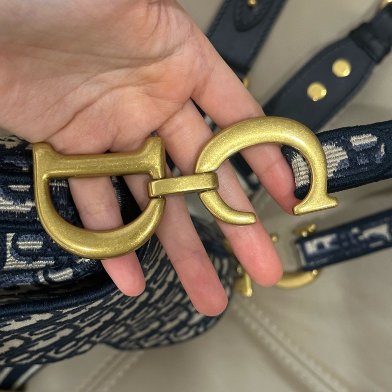 全配🈶️購證芯片款🈶️背帶❤️Dior #中號 #藍色 #刺繡 #馬鞍包-50