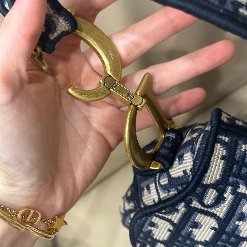 全配🈶️購證芯片款🈶️背帶❤️Dior #中號 #藍色 #刺繡 #馬鞍包-51