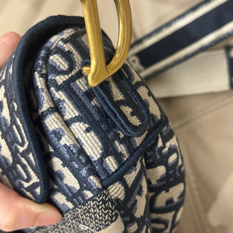 全配🈶️購證芯片款🈶️背帶❤️Dior #中號 #藍色 #刺繡 #馬鞍包-53