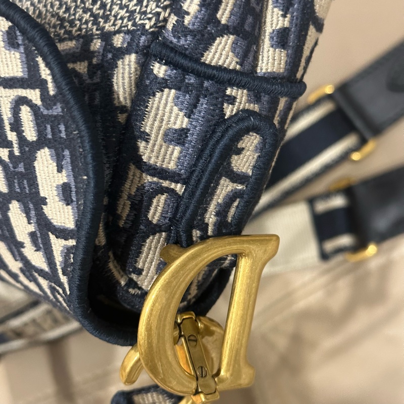 全配🈶️購證芯片款🈶️背帶❤️Dior #中號 #藍色 #刺繡 #馬鞍包-54