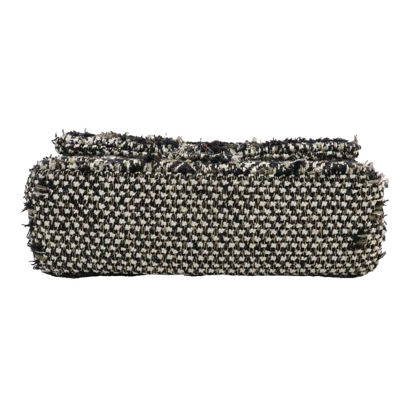 Chanel 2.55刺繡格子布拼色 肩背包 17開-5