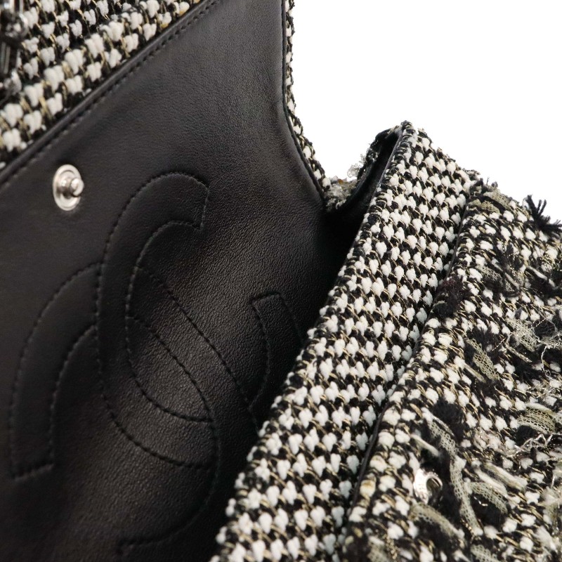 Chanel 2.55刺繡格子布拼色 肩背包 17開-8