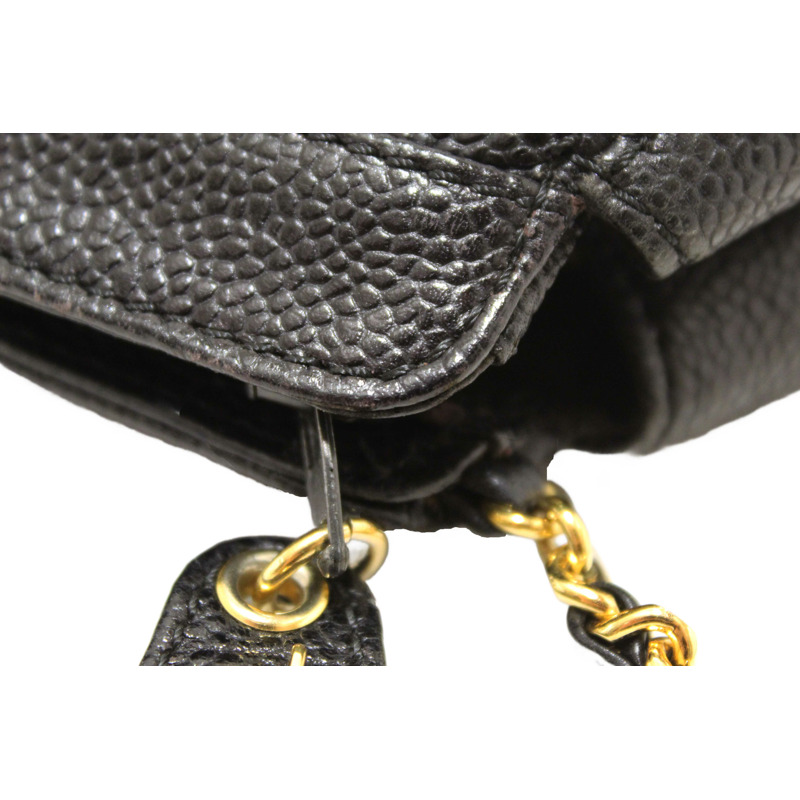 Chanel Vintage CC Black Caviar Leather Small Party Mini Shoulder Bag-13