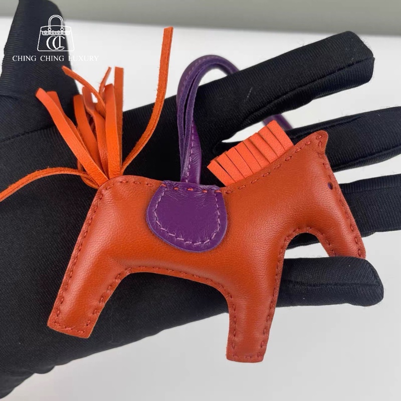 🌈Hermes🧡小馬Rodeo pm🧡橙色拼紫色💜99新💜stamp Z🌟rodeo🌟-0