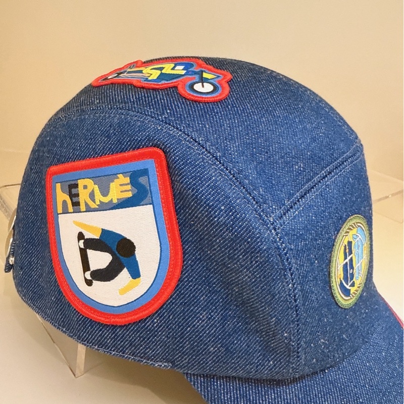 HERMES 牛仔布貼棒球帽 57-3