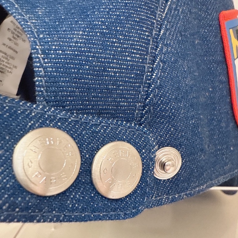 HERMES 牛仔布貼棒球帽 57-6