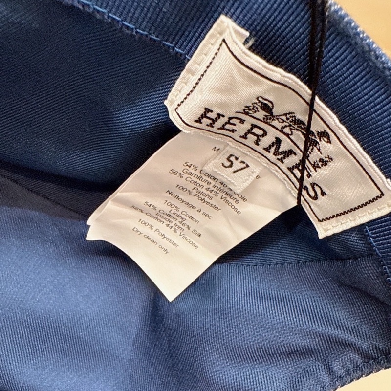 HERMES 牛仔布貼棒球帽 57-8