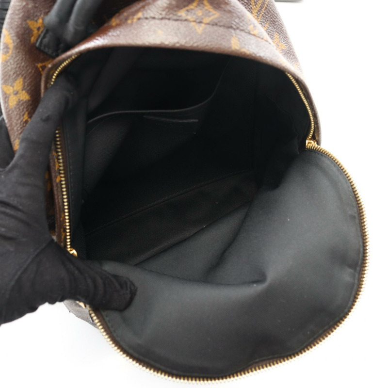 LOUIS VUITTON Palm Springs 背包 PM M44871 Monogram 帆布 棕色 黑色 二手 LV-2