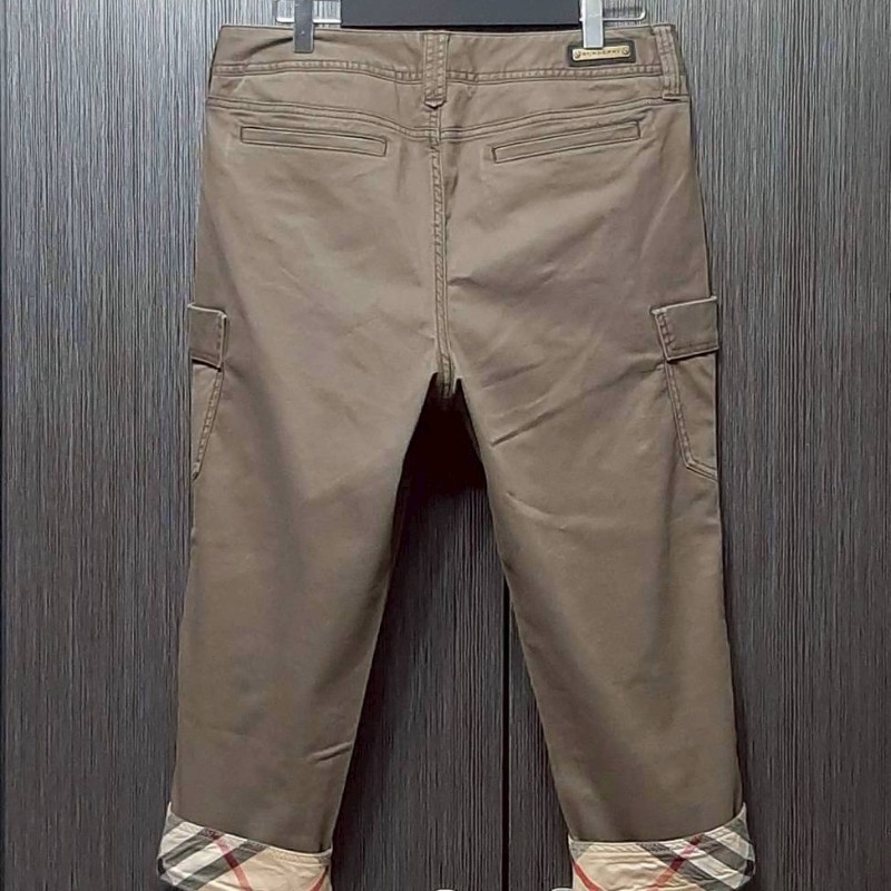 BURBERRY 博柏利 LONDON 男咖啡棕多口袋彈性休閒七分褲46號-1