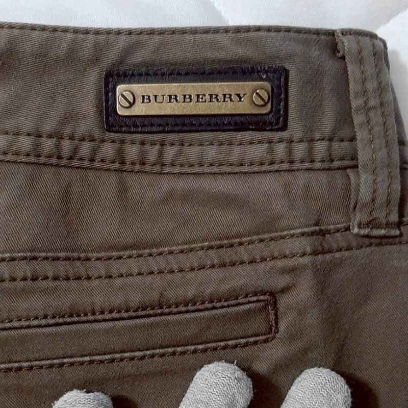 BURBERRY 博柏利 LONDON 男咖啡棕多口袋彈性休閒七分褲46號-4