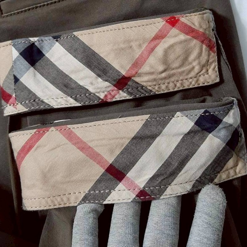 BURBERRY 博柏利 LONDON 男咖啡棕多口袋彈性休閒七分褲46號-5