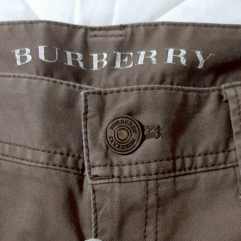 BURBERRY 博柏利 LONDON 男咖啡棕多口袋彈性休閒七分褲46號-6
