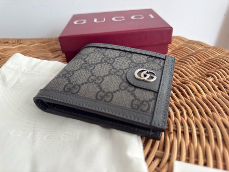 全新GUCCI黑色pvc gg logo短夾597609-5