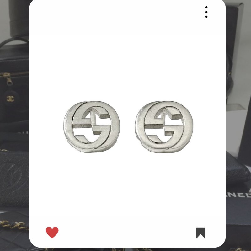 💖 9 月新品上架 🔥💖 ✨超美新到 ！古馳 GUCCI 迷你 GG 銀色耳環 925 純銀🔥GUCCI  熱賣款 GUCCI EARRING-0