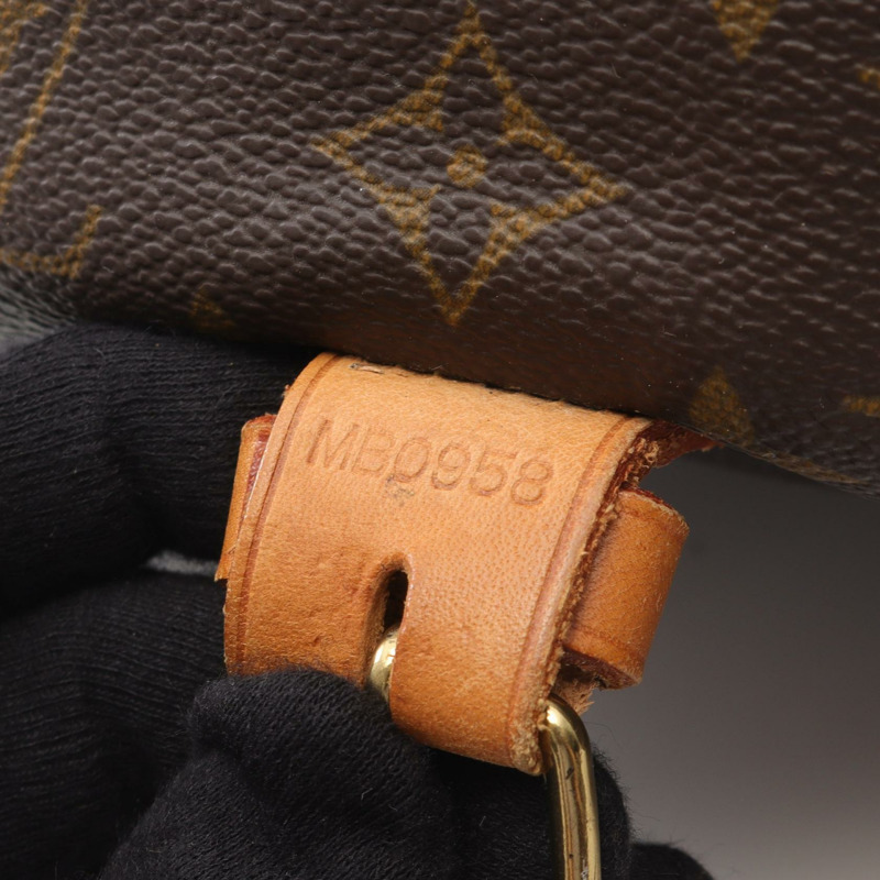 LOUIS VUITTON Saumur 35 肩背包 M42254 Monogram 帆布皮革棕色二手-5