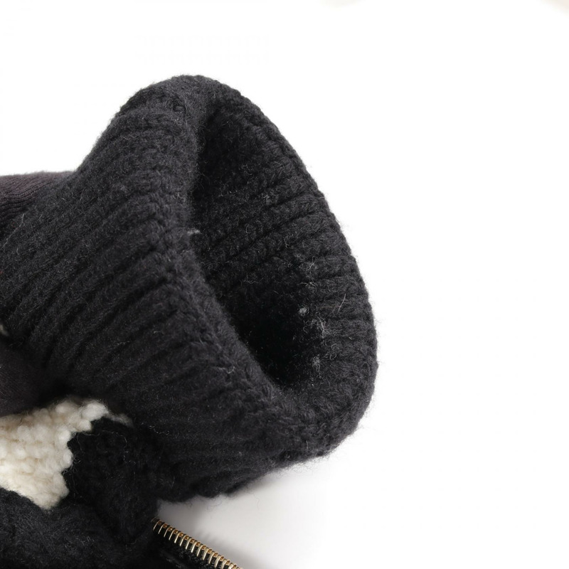 CHANEL COCO 馬克拉鍊絎縫針織連帽衫其他夾克羊毛羊絨白色黑色二手女款-8