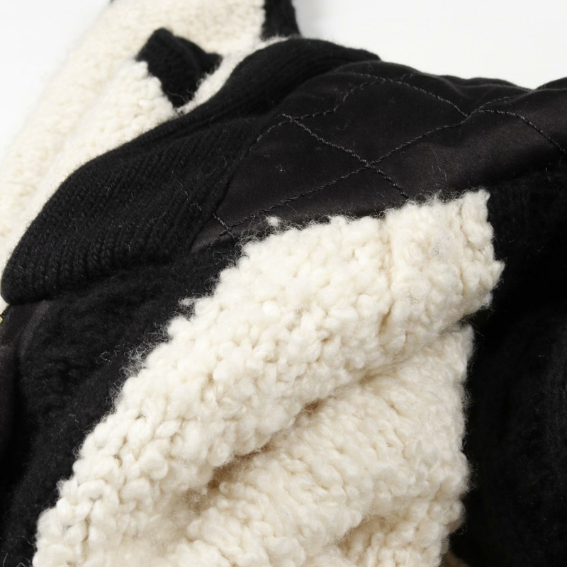 CHANEL COCO 馬克拉鍊絎縫針織連帽衫其他夾克羊毛羊絨白色黑色二手女款-10