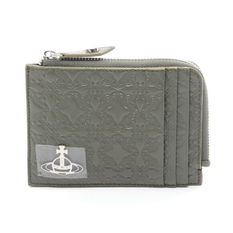 Vivienne Westwood Orb 零錢包 54020008UL003EM405 皮革卡其色新款女款-0