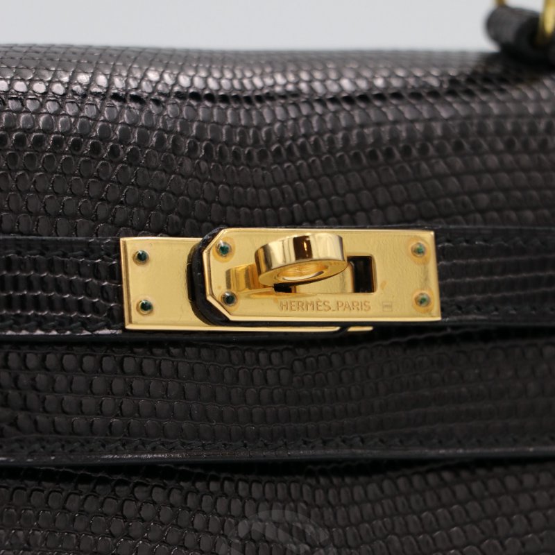 【飛天馬精品】HERMES 愛馬仕-Mini Kelly 20 Niloticus 尼羅河巨蜥 金扣"D刻"-2