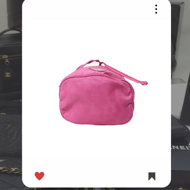 💖9 月新品上架 🔥 ✨經典款！ Prada Tessuto 降落傘小水桶包包 粉紅色 PRADA 降落傘包 中古托特鏈包-5