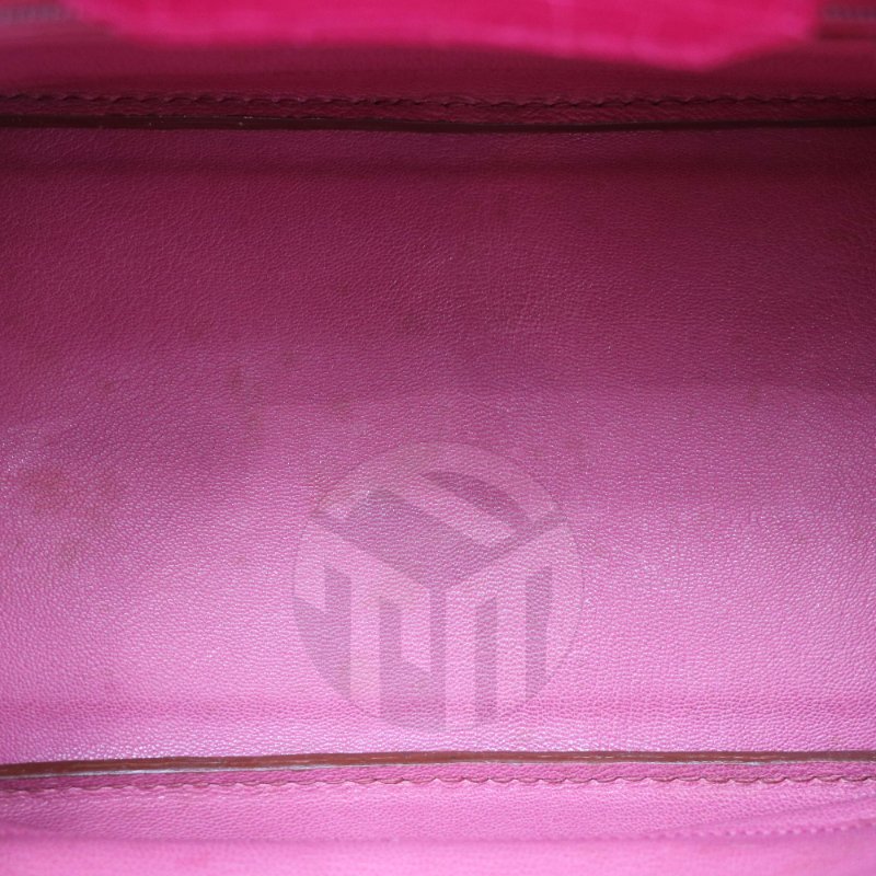 【飛天馬精品】HERMES 愛馬仕-手提包 Birkin 30 Porosus灣鱷 銀扣 天方夜譚粉紫 "F刻"-6