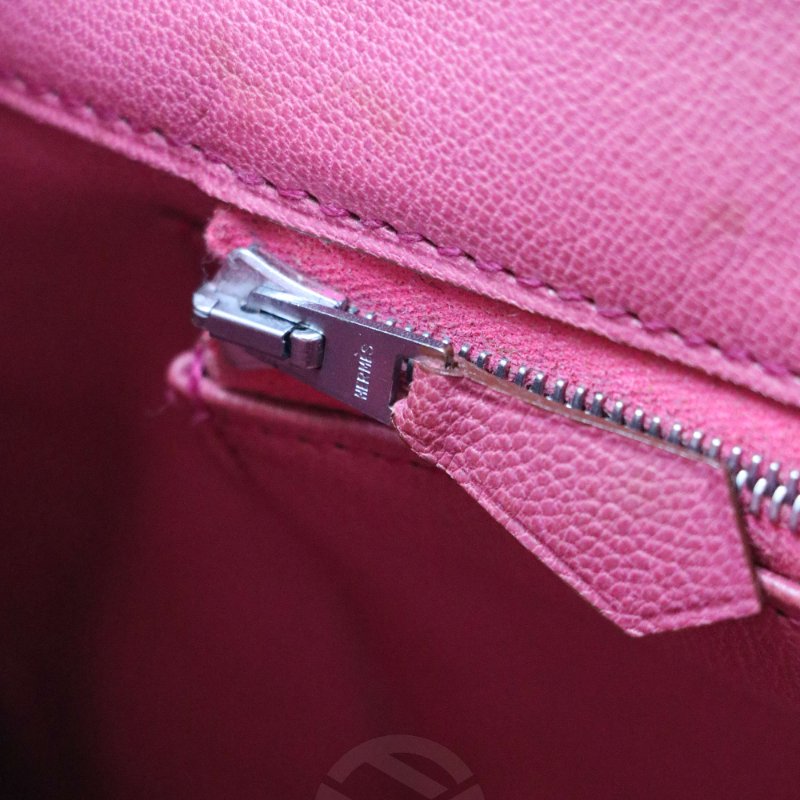 【飛天馬精品】HERMES 愛馬仕-手提包 Birkin 30 Porosus灣鱷 銀扣 天方夜譚粉紫 "F刻"-7