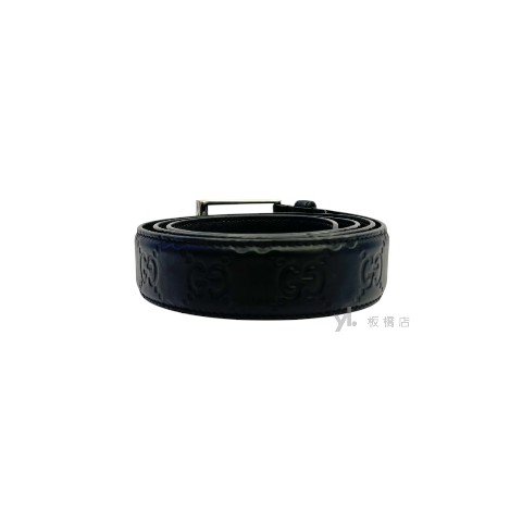 GUCCI 黑牛皮壓紋皮帶429028-5
