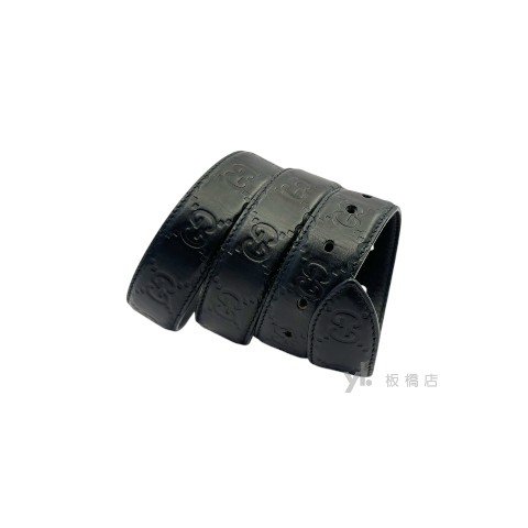 GUCCI 黑牛皮壓紋皮帶429028-6