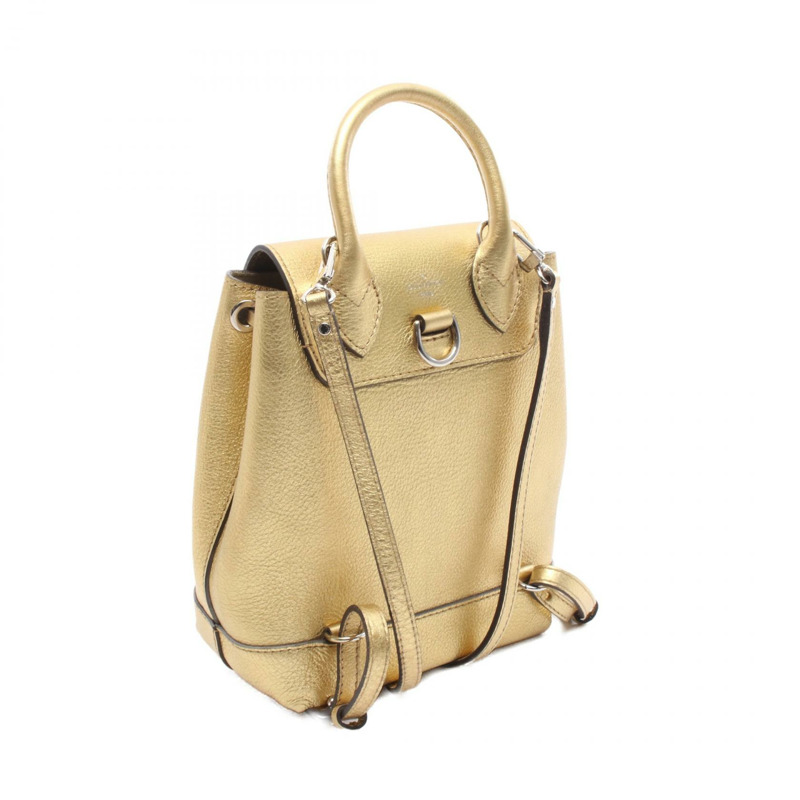 LOUIS VUITTON Lockme Mini Rucksack 背包 M54575 皮革 金屬 金色 二手-1