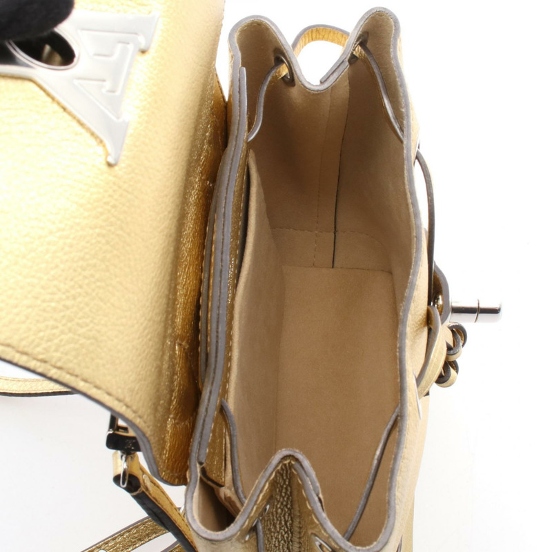 LOUIS VUITTON Lockme Mini Rucksack 背包 M54575 皮革 金屬 金色 二手-2