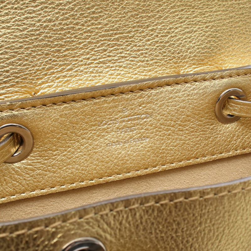 LOUIS VUITTON Lockme Mini Rucksack 背包 M54575 皮革 金屬 金色 二手-3