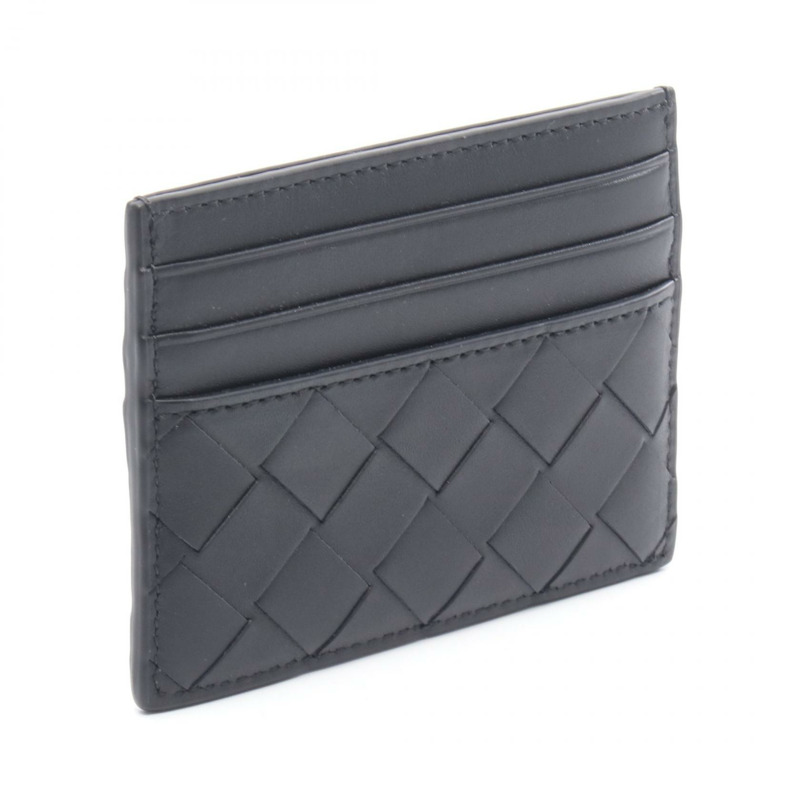 BOTTEGA VENETA Intrecciato 卡片夾 795612VCPQ38803 皮革黑色全新男式-1
