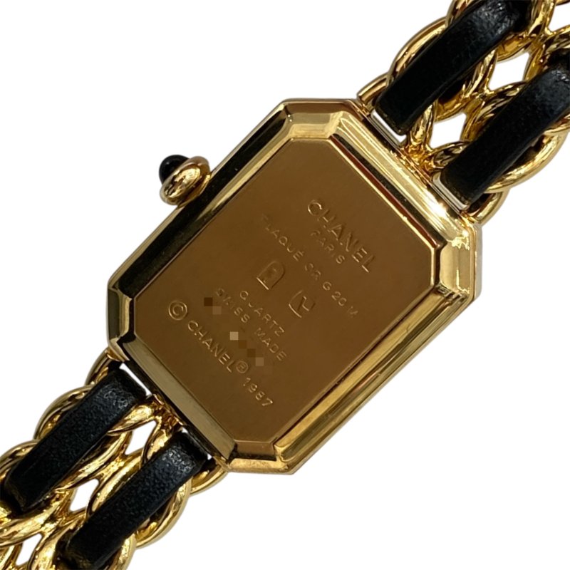 CHANEL 香奈兒 H0001 Premiere L 方糖 石英錶 黑金-1