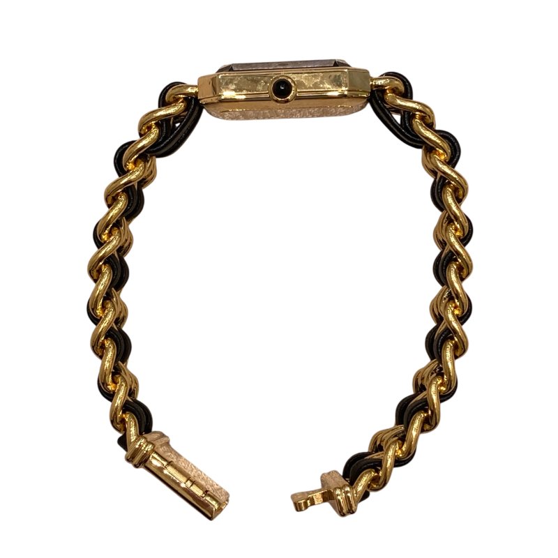 CHANEL 香奈兒 H0001 Premiere L 方糖 石英錶 黑金-4