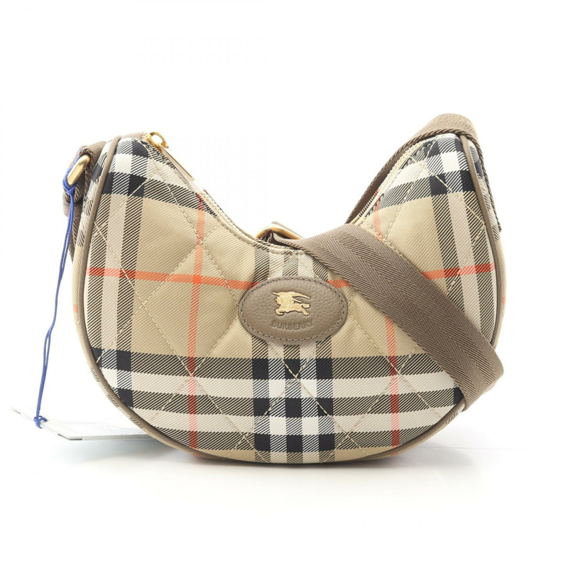 BURBERRY 馬蹄形單肩包 8111308 帆布皮革米色多色全新女款-0