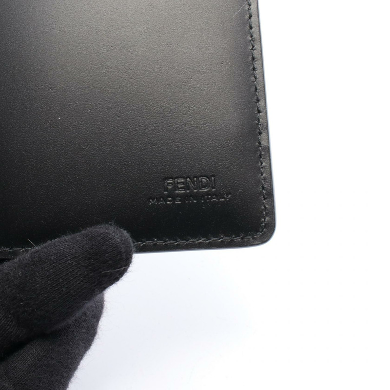 FENDI 芬迪 Shadow 卡片夾 7M0349AJF4F19KP 皮革 黑色 紅色 全新 男款-3