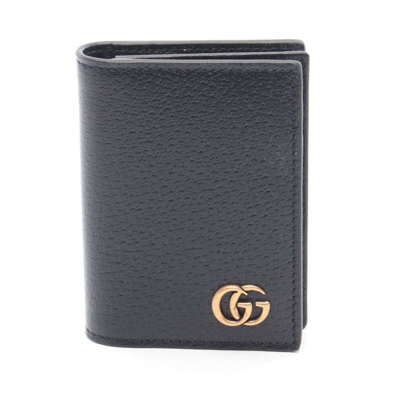 GUCCI GG Marmont 卡夾 428737DJ20T1000 皮革 黑色 全新 中性款-0