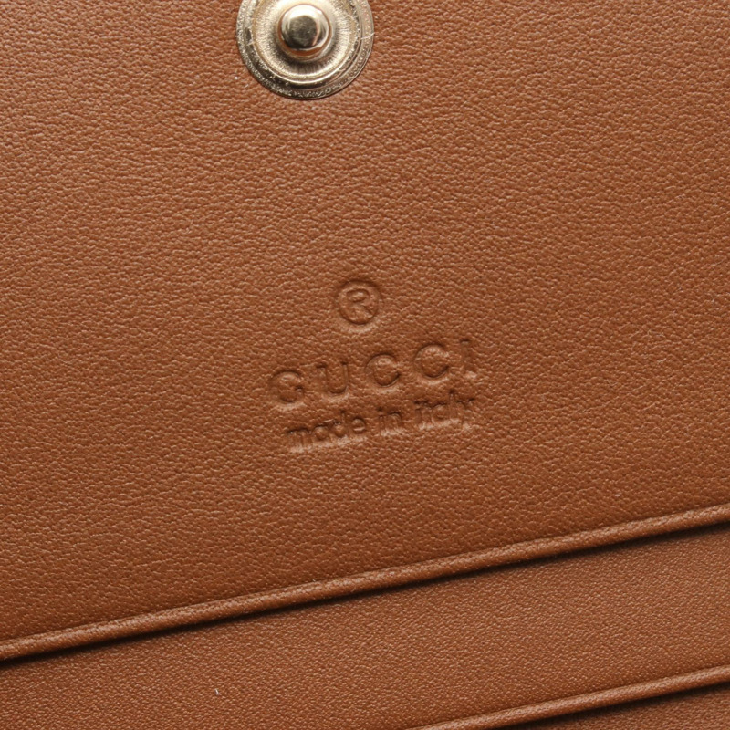 GUCCI GG 標誌小錢包 820692FAD6L9758 皮革 PVC 米棕色 全新 女士-3