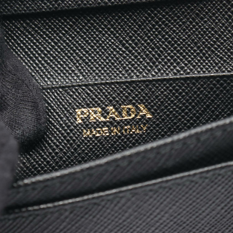 PRADA SAFFIANO 金屬卡夾 1MC122QHHF0002 皮革 黑色 全新 女款-3