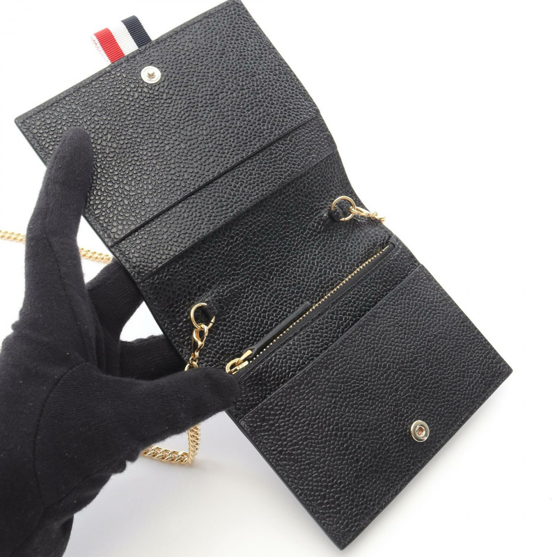 THOM BROWNE 卡包鏈條掛套 FAW103A00198001 皮革 黑色 全新-2