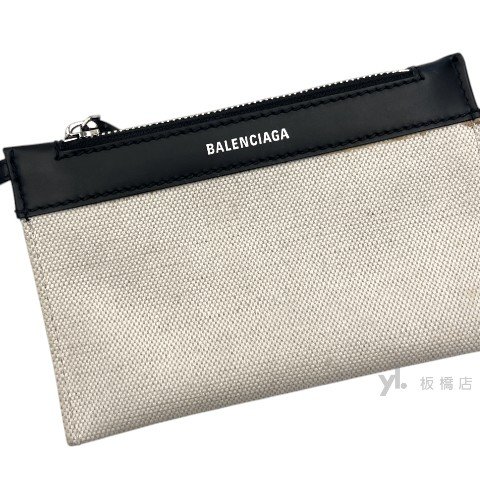 Balenciaga Navy米白帆布小號手提斜背包-7