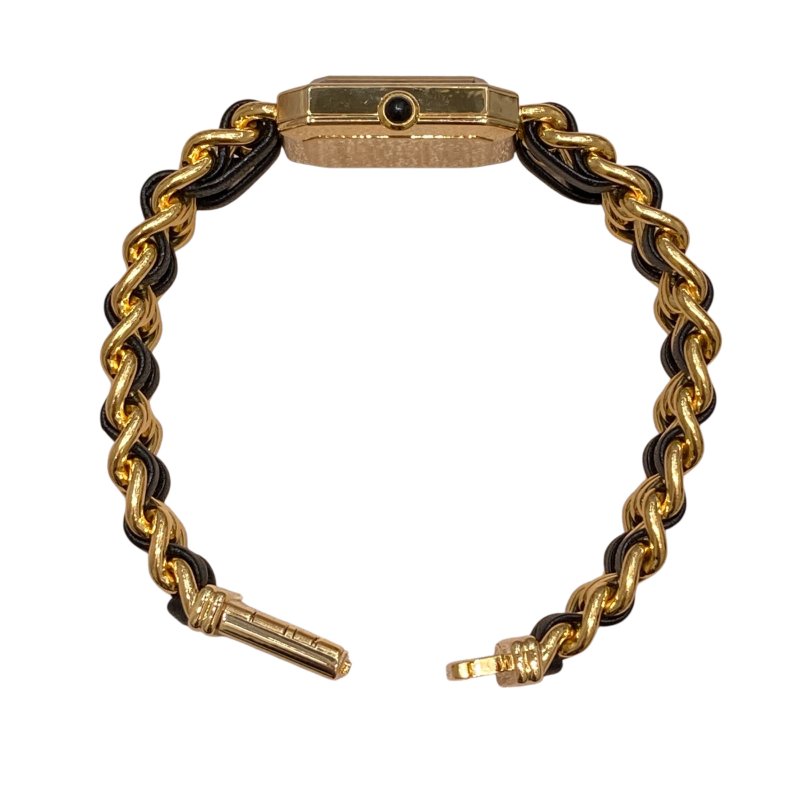 CHANEL 香奈兒 H0001 Premiere L 方糖 石英錶 黑金-4