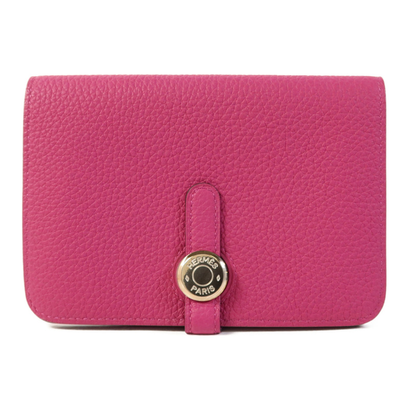 HERMES Evercolor皮革Dogon Compact Wallet銀扣錢包-0