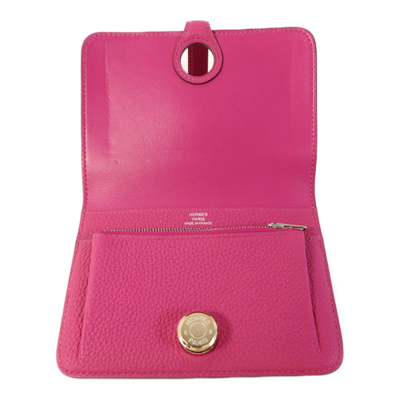 HERMES Evercolor皮革Dogon Compact Wallet銀扣錢包-4