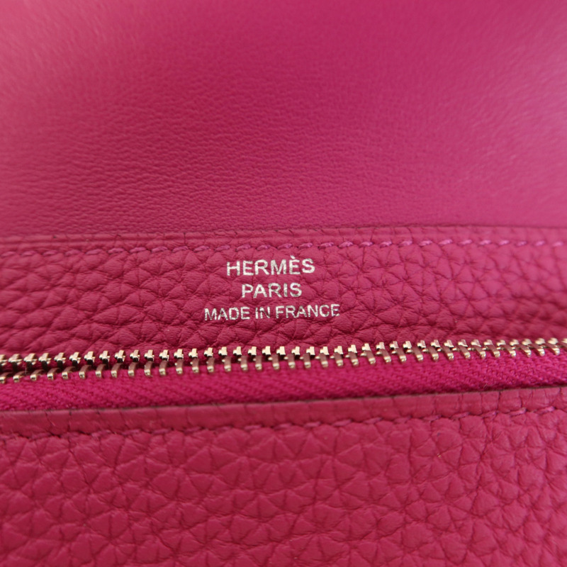 HERMES Evercolor皮革Dogon Compact Wallet銀扣錢包-6