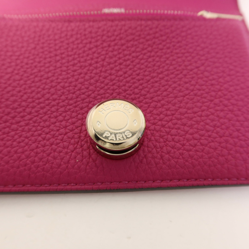 HERMES Evercolor皮革Dogon Compact Wallet銀扣錢包-8