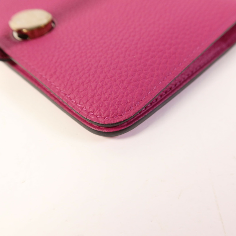 HERMES Evercolor皮革Dogon Compact Wallet銀扣錢包-9