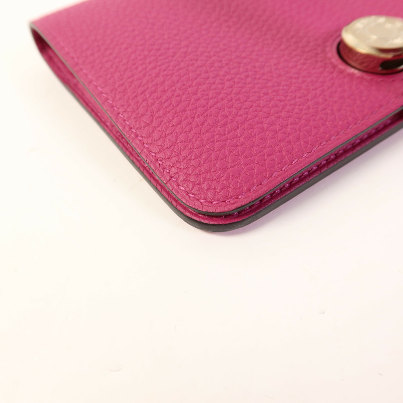 HERMES Evercolor皮革Dogon Compact Wallet銀扣錢包-10