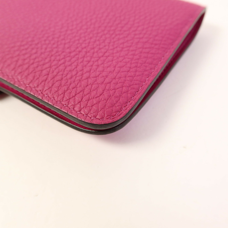 HERMES Evercolor皮革Dogon Compact Wallet銀扣錢包-11